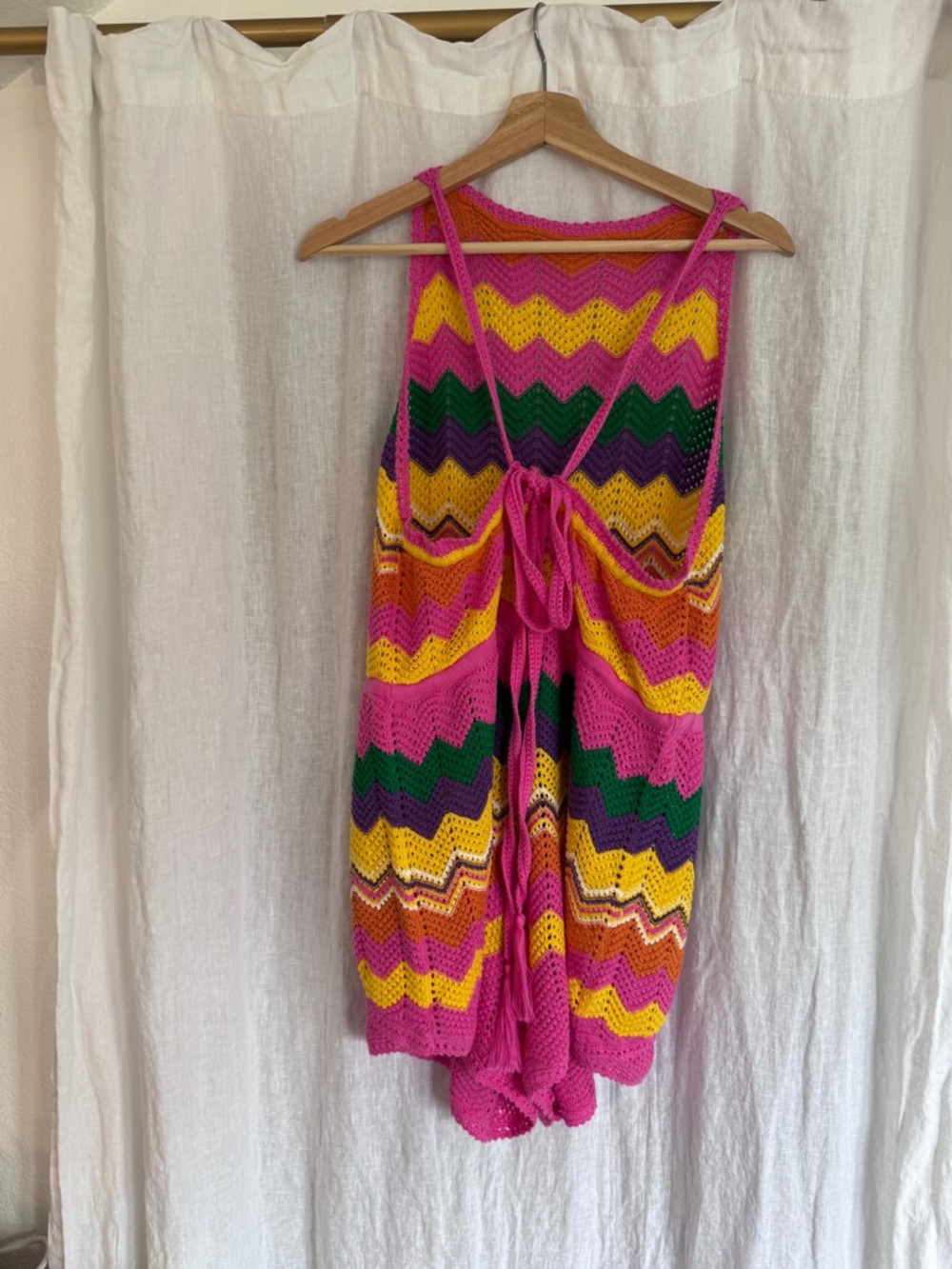 NWT Spell & The Gypsy Collective Ziggy Crochet Romper in Sorbet - Picture 6 of 7